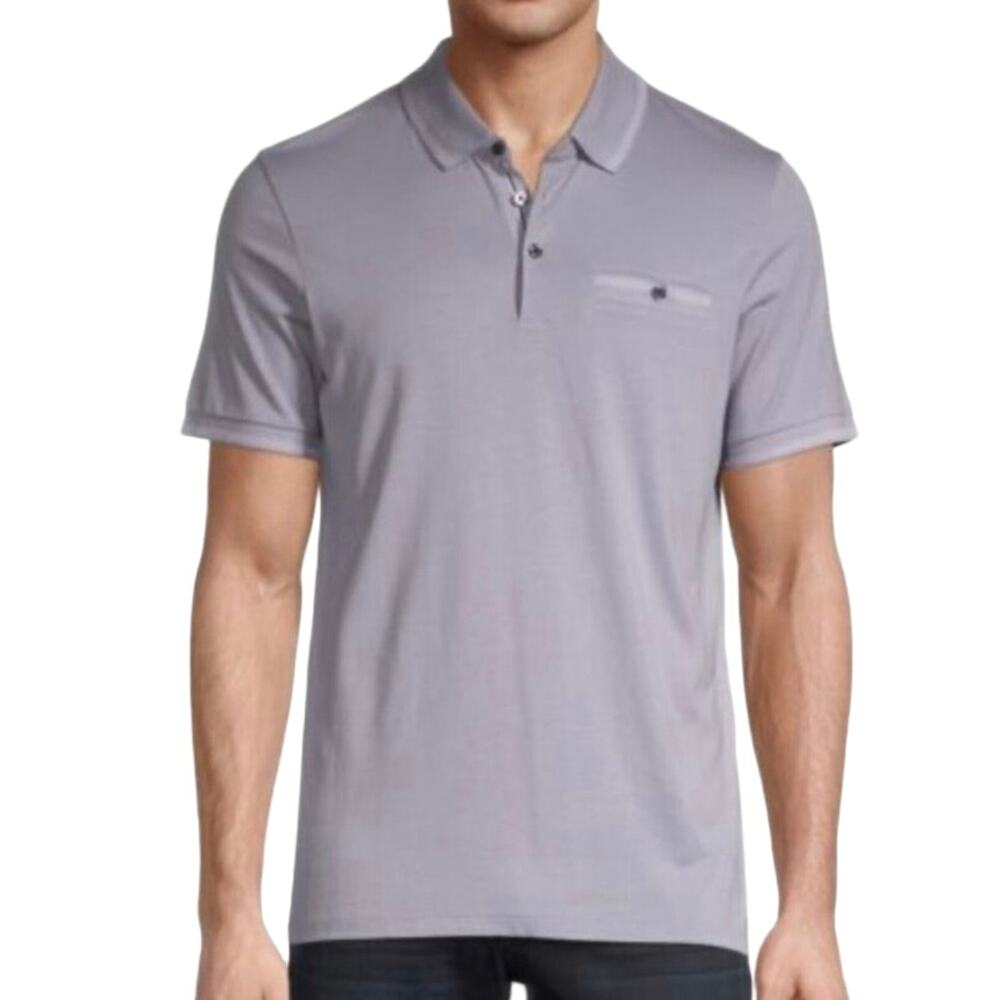 Ted Baker lavender modal blend tortila tipped polo shirt size 5/XL